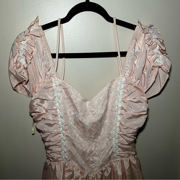 Gunne Sax Blush Satin Dress - Picture 3 of 8